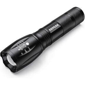 KEPEAK LED Flashlight, 5 Modes Tactical Flashlight, IPX5 Water Resistant, High Lumen, Zoomable Flashlight for Camping, Outdoor, Hiking, Emergency