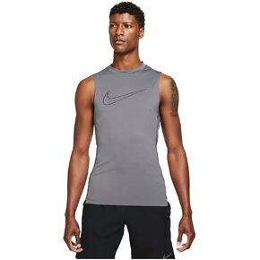 Nike Pro Dri-Fit Men's Slim Fit Sleeveless Top (US, Alpha, Large, Regular, Regular, Black/White/Black)