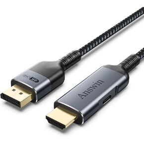 Answin HDMI to DisplayPort Cable, 4K HDMI to DisplayPort 6Ft HDMI in to DP Cable Connector Out for Xbox One/360/NS/PS4/PS5/Mac Mini, PC to Monitor…