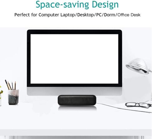 USB Computer Speaker,USB Powered Mini Soundbar Speaker,Laptop Stereo Speakers with Space Saving Design for Computer Laptop Desktop PC Dorm Offce Desk Restaurant in Saudi Arabia