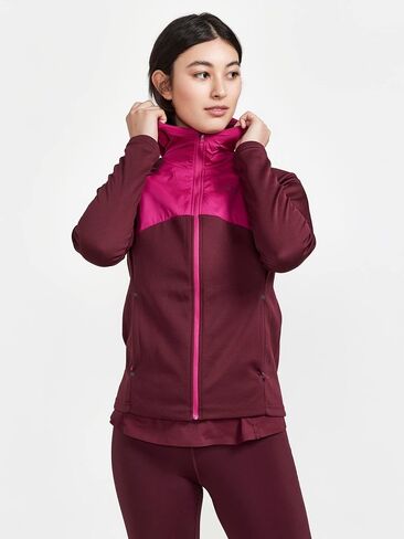 سترة بغطاء للرأس من الجيرسيه ADV Essence للسيدات من Craft Sportswear | سترة للتمرين بسحاب كامل | رائعة للجري في الطقس البارد in Kuwait