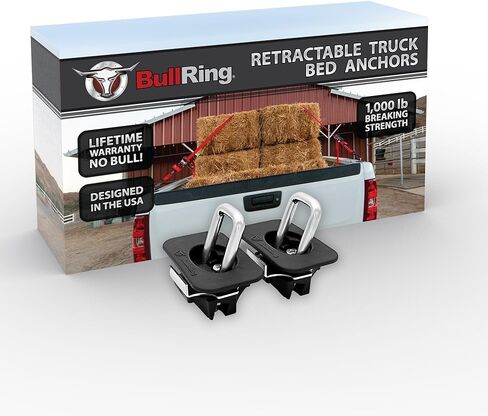 ربطات عنق لسرير الشاحنة قابلة للسحب من Bull Ring لـ '15-'21 Ford F150، 17-'21 Ford F250 & F350 Super Duty، 17-'21 Ford Raptor (زوجان)... in Kuwait