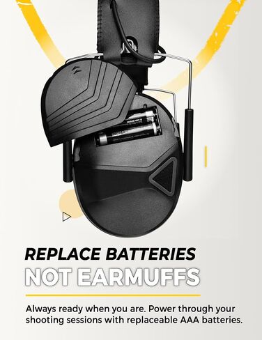 TradeSmart Complete Shooting Eye and Ear Protection: Electronic Earmuffs for Shooting, Range Glasses & Hard Carrying Case in Kuwait