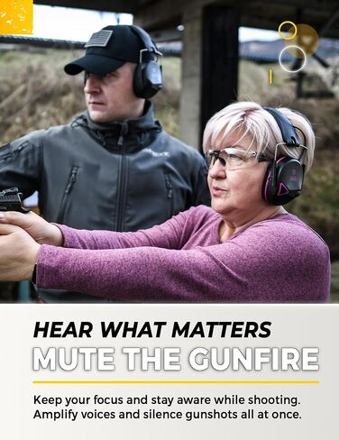 TradeSmart Complete Shooting Eye and Ear Protection: Electronic Earmuffs for Shooting, Range Glasses & Hard Carrying Case in Kuwait