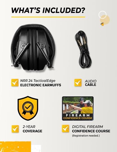 TradeSmart Complete Shooting Eye and Ear Protection: Electronic Earmuffs for Shooting, Range Glasses & Hard Carrying Case in Kuwait