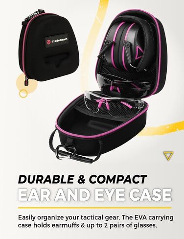 TradeSmart Complete Shooting Eye and Ear Protection: Electronic Earmuffs for Shooting, Range Glasses & Hard Carrying Case in Kuwait