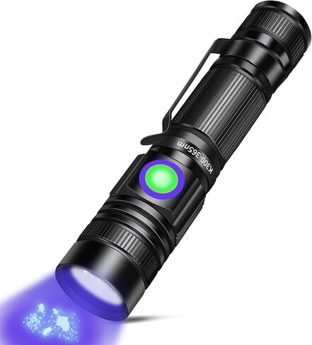 UV Flashlight Black Light USB Rechargeable 395nm Blacklight Mini, Woods lamp Portable Handheld Powerful LED Ultraviolet Lights Flashlights, Focus Adjustable for Resin Curing, Pet Urine Detection in Saudi Arabia
