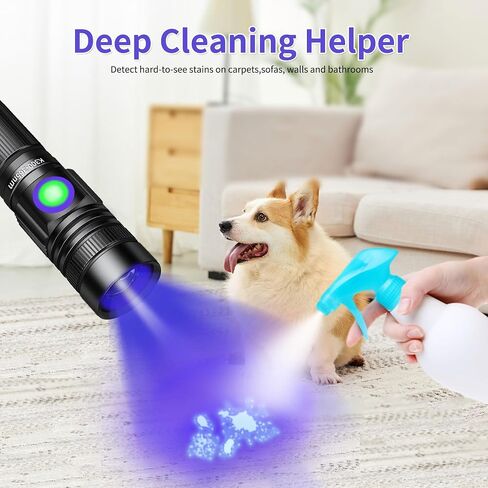 UV Flashlight Black Light USB Rechargeable 395nm Blacklight Mini, Woods lamp Portable Handheld Powerful LED Ultraviolet Lights Flashlights, Focus Adjustable for Resin Curing, Pet Urine Detection in Saudi Arabia