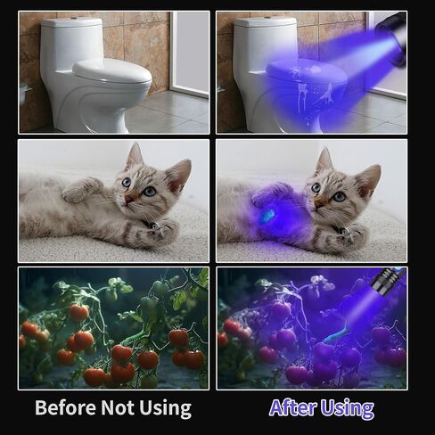 UV Flashlight Black Light USB Rechargeable 395nm Blacklight Mini, Woods lamp Portable Handheld Powerful LED Ultraviolet Lights Flashlights, Focus Adjustable for Resin Curing, Pet Urine Detection in Saudi Arabia