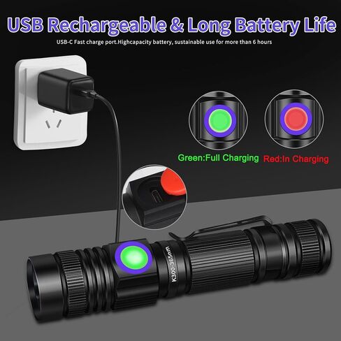 UV Flashlight Black Light USB Rechargeable 395nm Blacklight Mini, Woods lamp Portable Handheld Powerful LED Ultraviolet Lights Flashlights, Focus Adjustable for Resin Curing, Pet Urine Detection in Saudi Arabia
