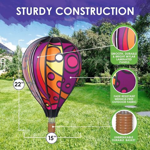 18 in. Hot Air Balloon - Chevron Rainbow in Kuwait
