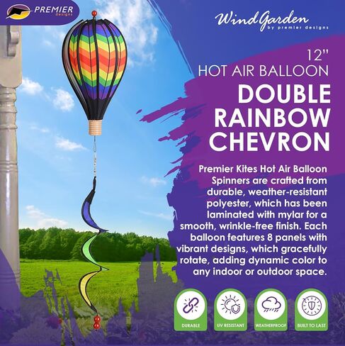 18 in. Hot Air Balloon - Chevron Rainbow in Kuwait