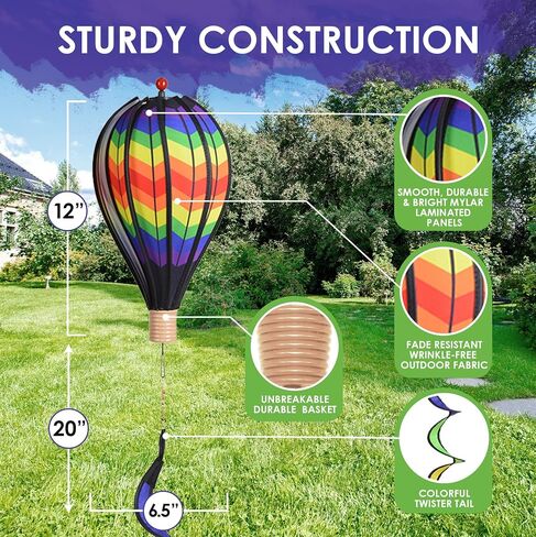 18 in. Hot Air Balloon - Chevron Rainbow in Kuwait