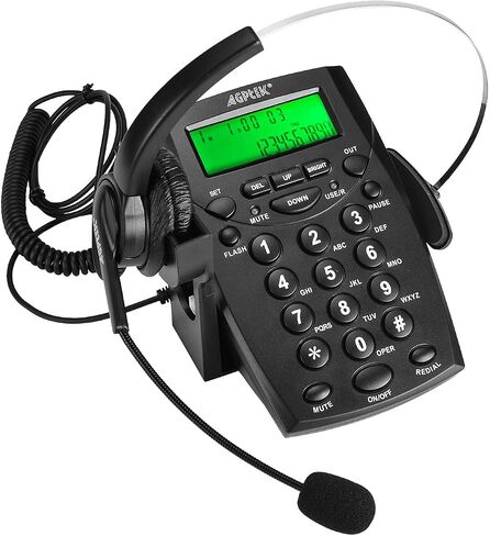 AGPtek® Call Center Dialpad Headset Telephone with Tone Dial Key Pad & REDIAL in Saudi Arabia