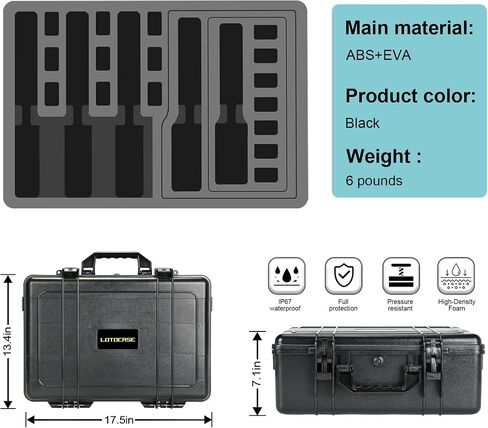 Handgun Case 4 Pistol Case & 17 Magazine, Heavy Duty Gun Hard shell - Shock Proof & Waterproof Pistol Cases with Included Silica Gel Canister - Black in Saudi Arabia