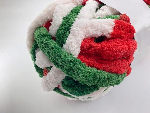 بطانية مكتنزة للغاية من خيوط شانيل 48 أونصة لحياكة الذراع، خطوط متعددة الألوان من البوليستر السريع جامبو سهل النسيج، خيوط سميكة فاخرة (متعددة الألوان #4، 6 عبوات) in Kuwait