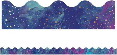Carson Dellosa Galaxy Bulletin Board Borders, 39 Feet of Scalloped Marble, Gold Dot Classroom Borders for Bulletin Board, White Board, Cork Board, Galaxy Decor, Desk Decor, and Classroom Decor in Saudi Arabia