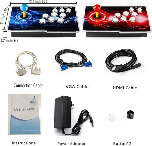 TOJASDN 26800 Game in 1 40S Pandora Box Retro Games Arcade Game Console مع مضيفين منفصلين للكمبيوتر الشخصي وجهاز العرض والتلفزيون ألعاب ثلاثية الأبعاد 1-4 لاعبين فئة القائمة المفضلة حفظ/بحث/إخفاء/إيقاف مؤقت/حذف اللعبة in Kuwait