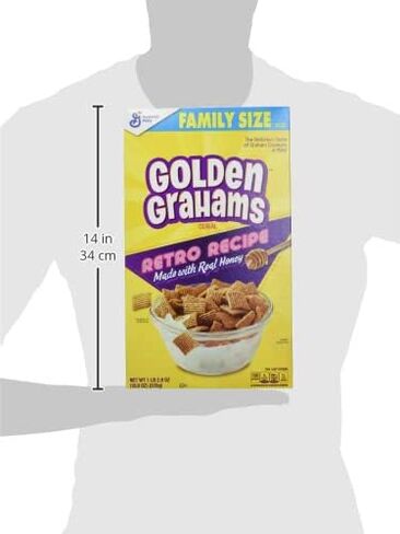 Golden Grahams Breakfast Cereal, Graham Cracker Taste, Whole Grain, Large Size, 16.7 oz in Saudi Arabia