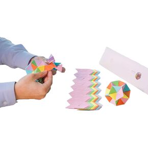 weaving polyhedron Kit No.3: Excavated Dodecahedron Origami Puzzle Geometric Patterns Paper Craft, Easy, 6 Sets