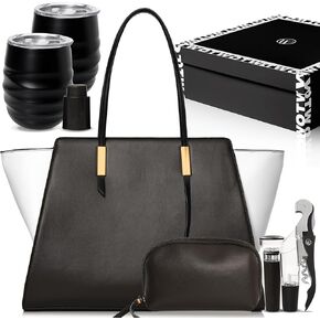 Open The Wine Complete Package Chic Wine Handbag Bundle All In One Wine Kit - Ideal Gift For Wine lovers - Pink And White
