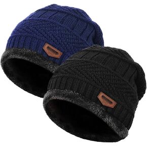 Loritta Winter Hat Warm Knitted Thick Baggy Slouchy Beanie Skull Cap Men Gifts