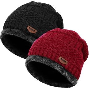 Loritta Winter Hat Warm Knitted Thick Baggy Slouchy Beanie Skull Cap Men Gifts