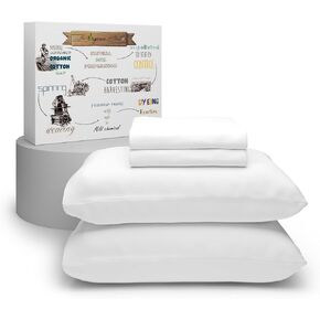 Purity Home Organic Cotton Dark Gray Sheets, 300 Thread Count 100% Cotton Twin Sheet Set, Cool & Crisp, Deep Pockets College Dorm Bed Sheets, Easy Fit