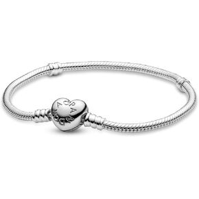 PANDORA 590719-21 Sterling Silver Heart Clasp Bracelet, 8.3"