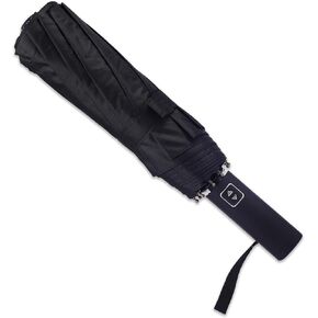2 Packs Double 10-Rib Compact Travel Umbrella for Rain and Sun - Small Automatic Folding Umbrella - Sturdy Portable Windproof Umbrella for Car Home Suitcase and Backpack