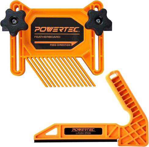 POWERTEC Tandem Featherboard & L-Shaped Fits Table Saw, Router Table, Band Saw, Shaper, Planers & Jointer. Wood Pusher Reduces Kickback & Increases Safety. 2PK (71555V) in Saudi Arabia