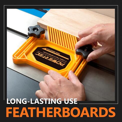 POWERTEC Tandem Featherboard & L-Shaped Fits Table Saw, Router Table, Band Saw, Shaper, Planers & Jointer. Wood Pusher Reduces Kickback & Increases Safety. 2PK (71555V) in Saudi Arabia