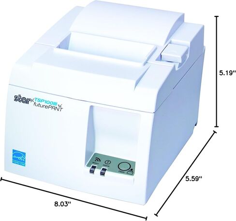 طابعة الإيصالات الحرارية بتقنية البلوتوث من Star Micronics TSP143IIIBi لأنظمة iOS وAndroid وWindows مع قاطع تلقائي ومصدر طاقة داخلي - رمادي in Kuwait