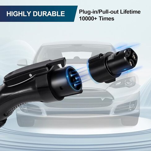 محطة شحن السيارة الكهربائية بمستويين لشاحن EV، تعمل مع J1772 EV والمركبات الهجينة، 4 مستويات تيار قابلة للتعديل، 32 أمبير، 240 فولت، سلك تمديد بطول 16.4 قدم in Kuwait