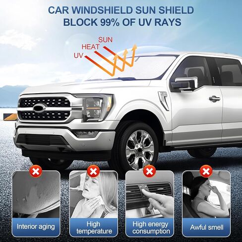 KMF Windshield Sun Shade Replacement for Honda HR-V Accessories 2023 2024 Sunshade Foldable Custom Fit HR-V Windshield Sun Visor Protector Block UV Rays in Kuwait