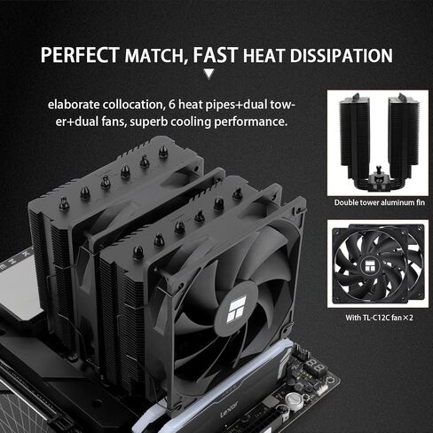 Thermalright Peerless Assassin 120 SE ARGB White CPU Air Cooler, 6 Heat Pipes Cpu cooler, Dual 120mm TL-C12CW-S PWM Fan, Aluminium Heatsink Cover, AGHP Technology, for AMD AM4/AM5 Intel 1700/115X/1200 in Saudi Arabia