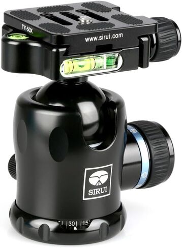 SIRUI AM-01 Aluminum Ball Head, Professional Tripod Head with Panorama Base，TY-50 Arca Quick Release Plate, Max Loading 44lbs/20kg (K-10X) in Saudi Arabia