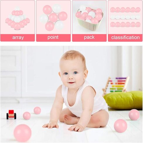 50 قطعة من كرات الكرات البلاستيكية من تريند بوكس، كرات محيطية خالية من مادة BPA للأطفال الصغار - 7 ألوان in Kuwait