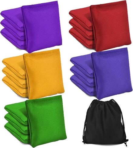 TINDTOP Bean Bags for Tossing(3.9 * 3.9inch, 100g/3.5oz), 12 Pack Cornhole Outdoor Toss Gaming Colorful Canvas Bean Bags Carnival Games Kids Beanbags Throwing Games for Kids Halloween Games in Saudi Arabia