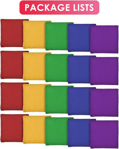 TINDTOP Bean Bags for Tossing(3.9 * 3.9inch, 100g/3.5oz), 12 Pack Cornhole Outdoor Toss Gaming Colorful Canvas Bean Bags Carnival Games Kids Beanbags Throwing Games for Kids Halloween Games in Saudi Arabia