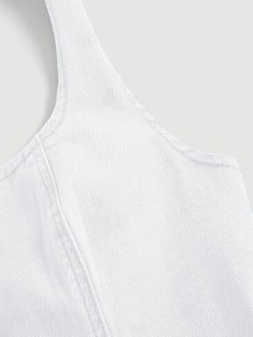 Verdusa Women's Button Front Halter Neck Asymmetrical Denim Crop Top Jean Vest in Saudi Arabia