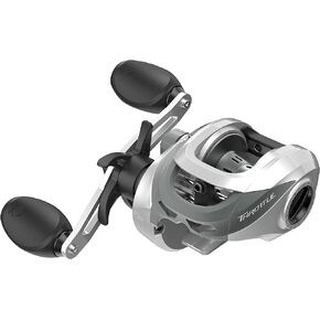 Quantum Throttle Baitcast Fishing Reel, Size 100 Reel, Right-Hand Retrieve, Lightweight Graphite Frame and Side Covers, Continuous Anti-Reverse Clutch, 7.3:1 Gear Ratio, Silver/Black