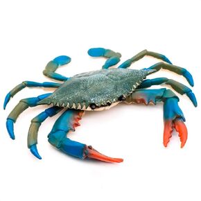 Blue Crab TiKi Bar Nursery - Plastic Crab Toy Bath Toys for Sea - Relistic Science Educational Ocean Sea Animals Figures - Creature Toys Gift for Birthday