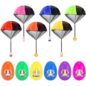 Easter Basket Stuffers, 6 Pack Prefilled Easter Eggs with Parachute Toys Gifts for Kids Toddlers Teens Girls & Boys