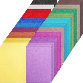 Zhanmai 160 Sheets Glitter Cardstock 250 GSM Thick Glitter Paper for Craft 20 Color Colored Cardstock Paper 8.5 x 11 Inch Glitter Card Stock Paper for DIY Crafts Scrapbooking Gift Wrapping Party Decor