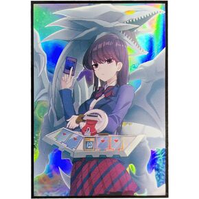 50 PCS Foil Shining Printing Anime Card Sleeves, Board Game Top Loading Cartoon Card Sleeves for YGO Japanese Size Card Protector 63mm x 90mm