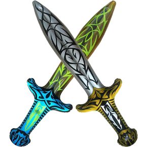 2 Pieces Inflatable Swords for Kids Party Favors Inflatable Swords Pretend Weapon Birthday Party Supplies Cosplay Toys Summer Pool Swimming Party Photo Props Stage Props Party Favors Gifts Giveaways