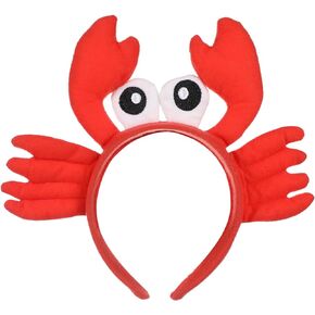 Kisangel 1pc Crab Lobster Headband Crayfish Claws Headband Plush Crab Hat Ocean Animal Headband Lobster Photo Booth Props for Animal Cosplay Party Role Play