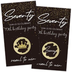 REWIDPARTY White Gold 60th Birthday Party Scratch Off Game Cards（32 PCS） Happy 60th Birthday Party Scratch Cards Cheers to 60 Years Party Supplies Activity for Birthday Raffle Tickets Kids Adults