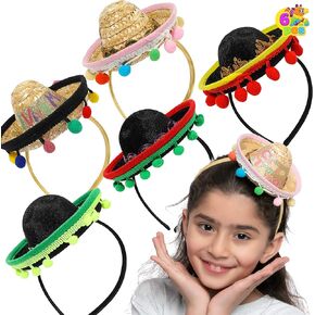 JOYIN Cinco De Mayo Sombrero Headband, 6 Pack for Carnivals Festivals, Dia De Muertos Cinco De Mayo Sombrero Headband, 6 Pack for Carnivals Festivals, Dia De Muertos